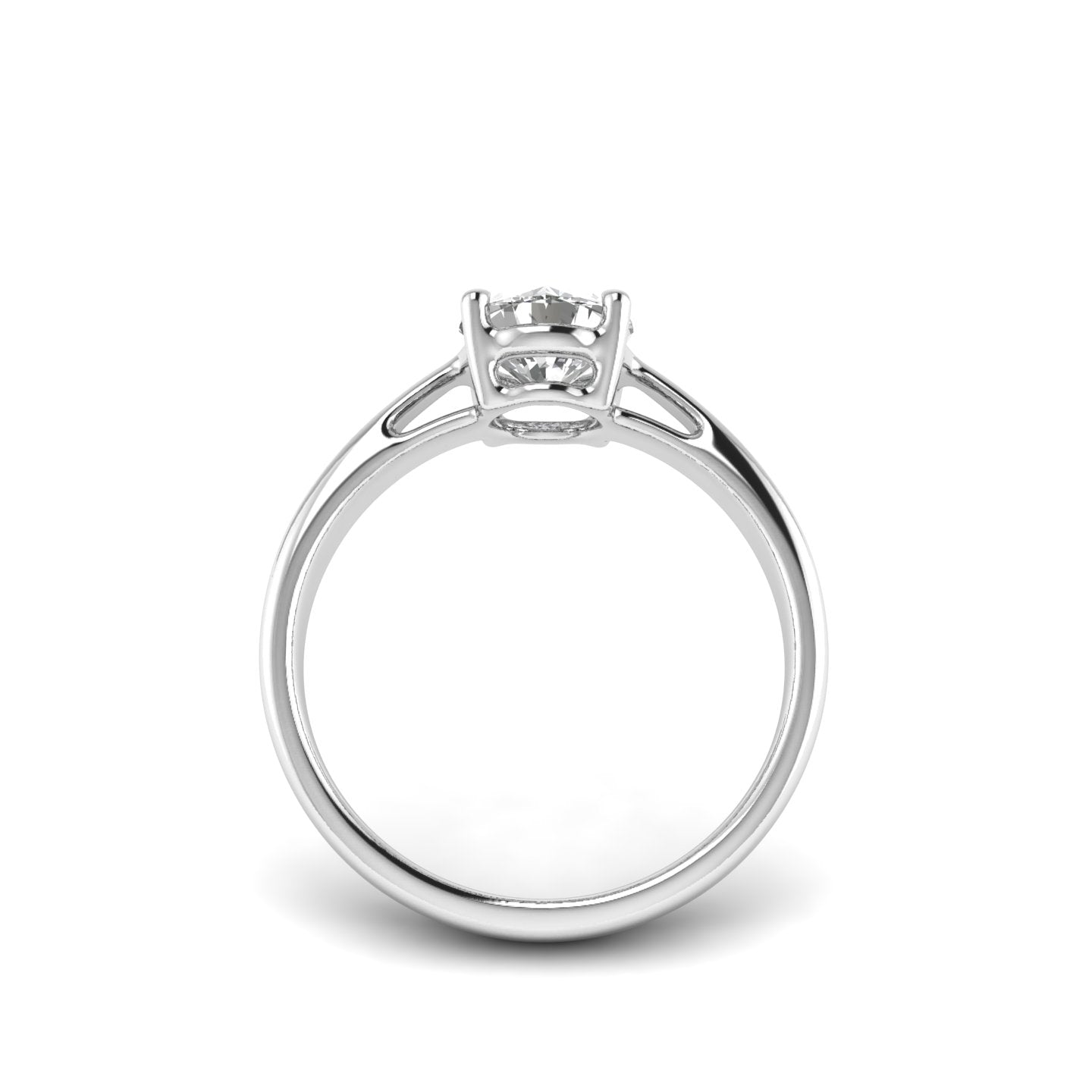 White Gold Studded 1 Carat Lab Grown Diamond Ring-F Color VVS2 Clarity.
